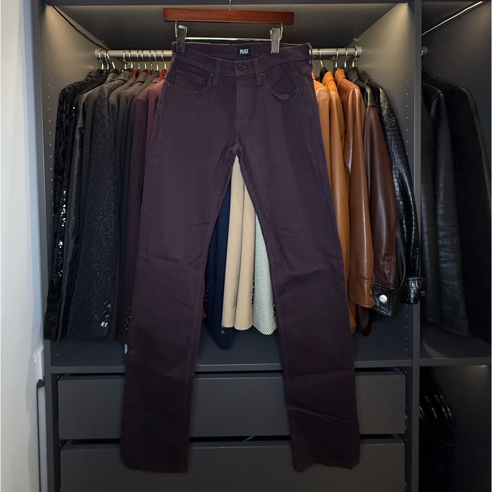 Men’s PAIGE DENIM Transcend Federal Slim Straight Jeans in Burgundy